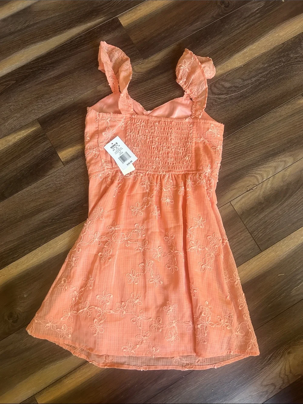 Girls size Large Sea + Skye NWT beautiful embroidered Melon colored Tank dress